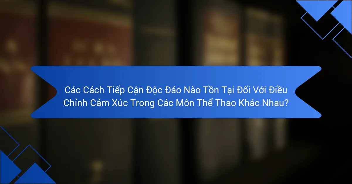 Các Cách Tiếp Cận Độc Đáo Nào Tồn Tại Đối Với Điều Chỉnh Cảm Xúc Trong Các Môn Thể Thao Khác Nhau?