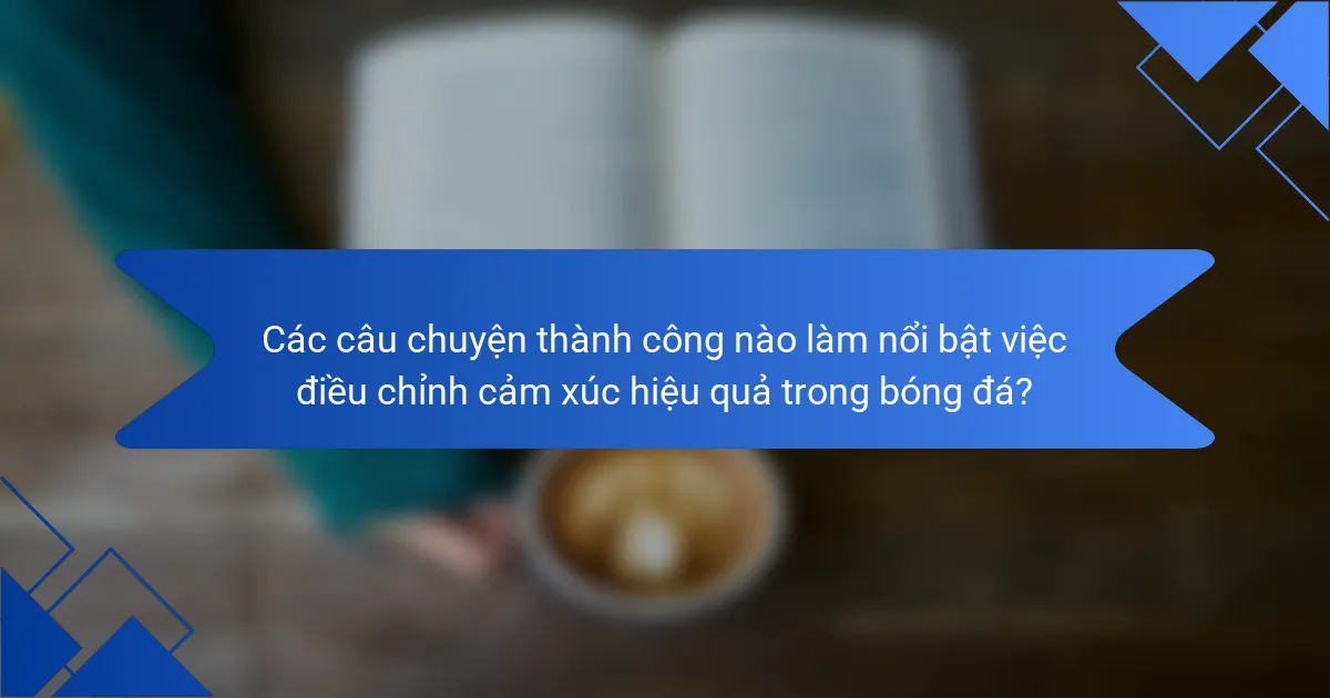Các câu chuyện thành công nào làm nổi bật việc điều chỉnh cảm xúc hiệu quả trong bóng đá?