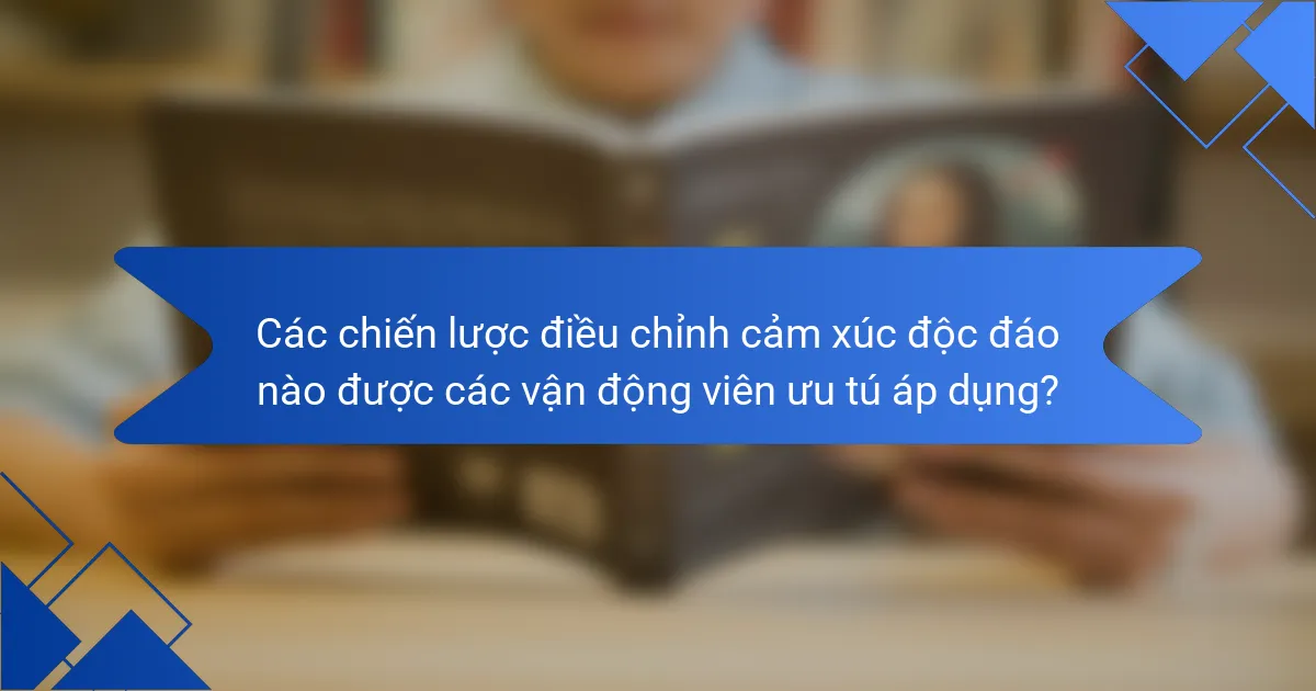 Các chiến lược điều chỉnh cảm xúc độc đáo nào được các vận động viên ưu tú áp dụng?