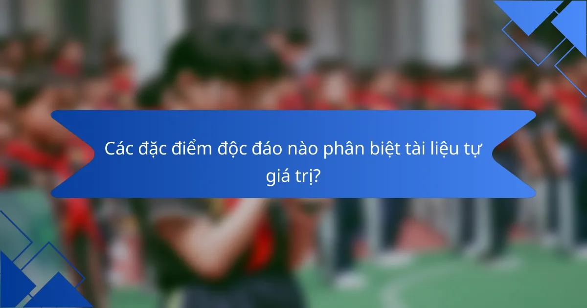 Các đặc điểm độc đáo nào phân biệt tài liệu tự giá trị?