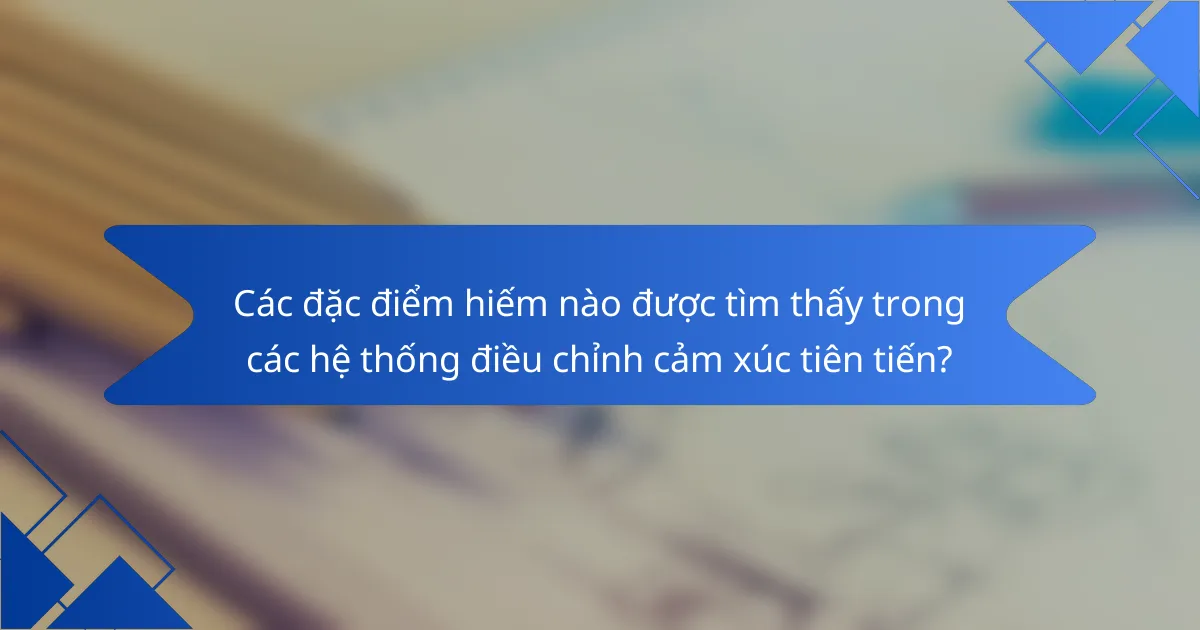 Các đặc điểm hiếm nào được tìm thấy trong các hệ thống điều chỉnh cảm xúc tiên tiến?