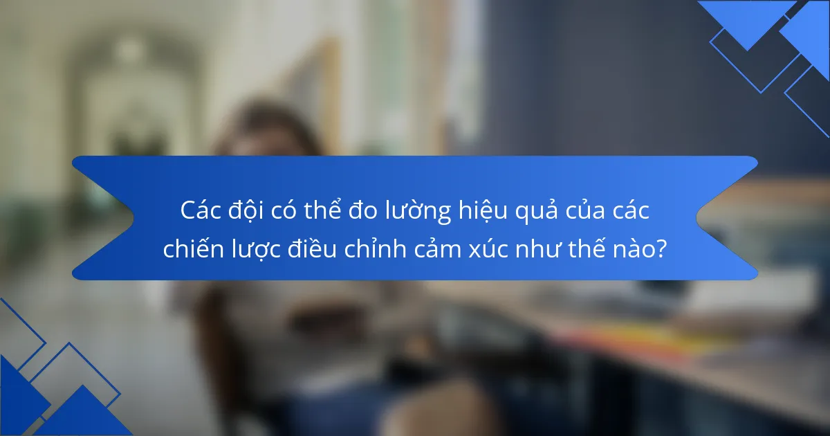 Các đội có thể đo lường hiệu quả của các chiến lược điều chỉnh cảm xúc như thế nào?