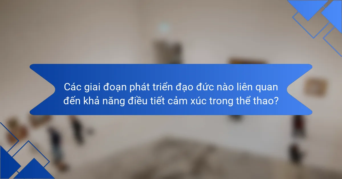 Các giai đoạn phát triển đạo đức nào liên quan đến khả năng điều tiết cảm xúc trong thể thao?