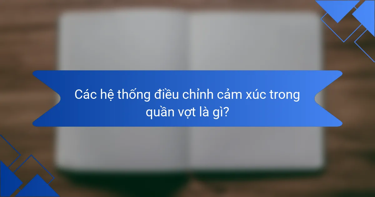 Các hệ thống điều chỉnh cảm xúc trong quần vợt là gì?