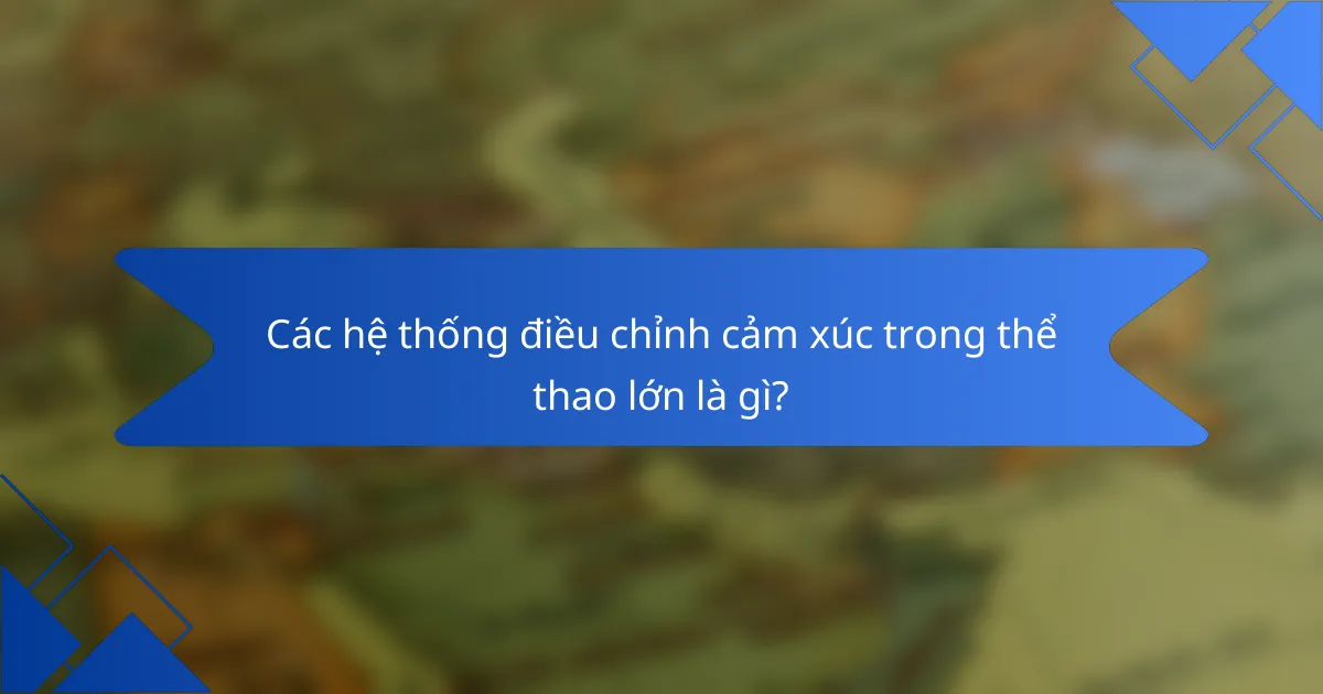 Các hệ thống điều chỉnh cảm xúc trong thể thao lớn là gì?