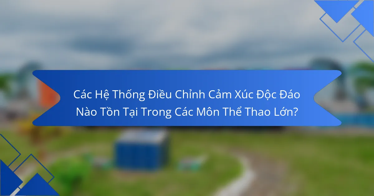 Các Hệ Thống Điều Chỉnh Cảm Xúc Độc Đáo Nào Tồn Tại Trong Các Môn Thể Thao Lớn?