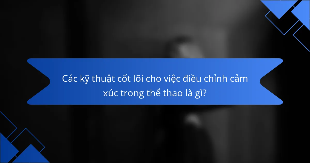 Các kỹ thuật cốt lõi cho việc điều chỉnh cảm xúc trong thể thao là gì?