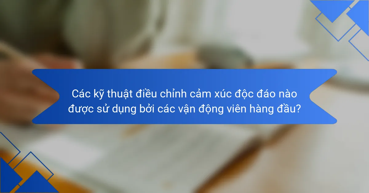 Các kỹ thuật điều chỉnh cảm xúc độc đáo nào được sử dụng bởi các vận động viên hàng đầu?