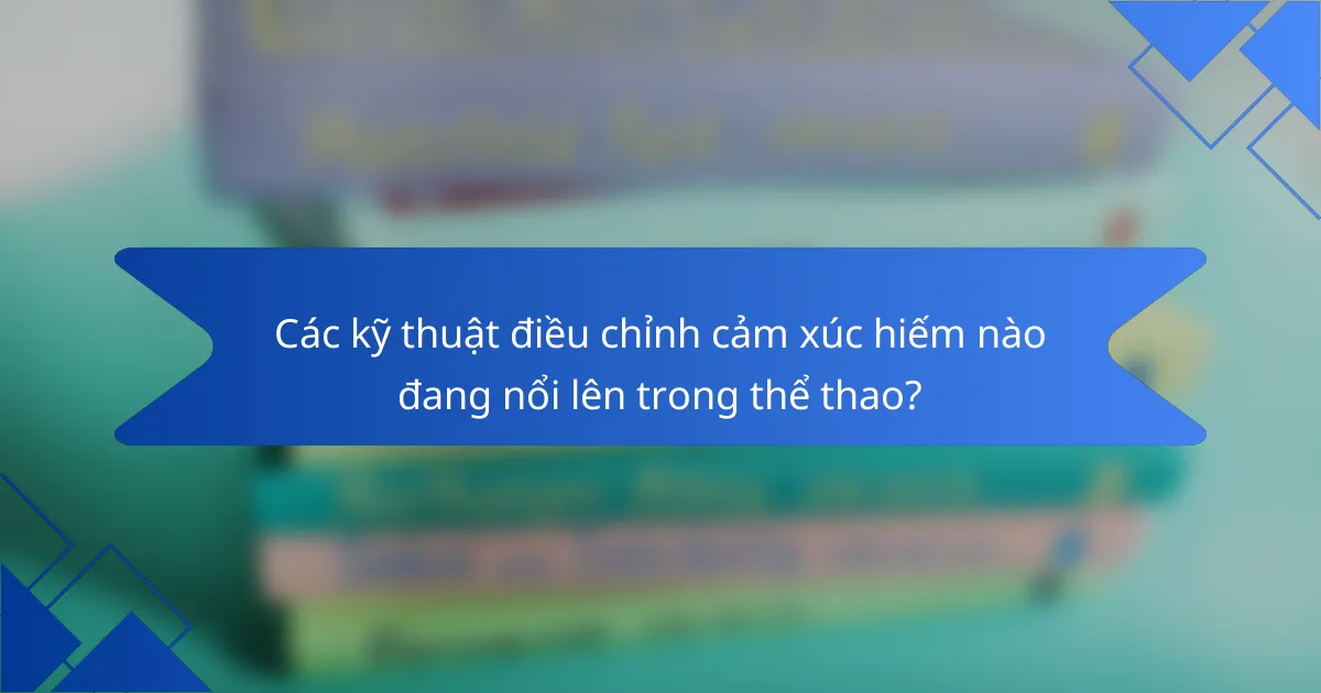 Các kỹ thuật điều chỉnh cảm xúc hiếm nào đang nổi lên trong thể thao?