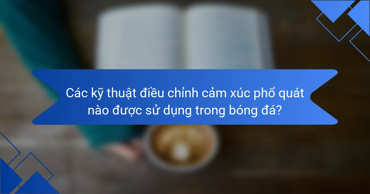 Các kỹ thuật điều chỉnh cảm xúc phổ quát nào được sử dụng trong bóng đá?