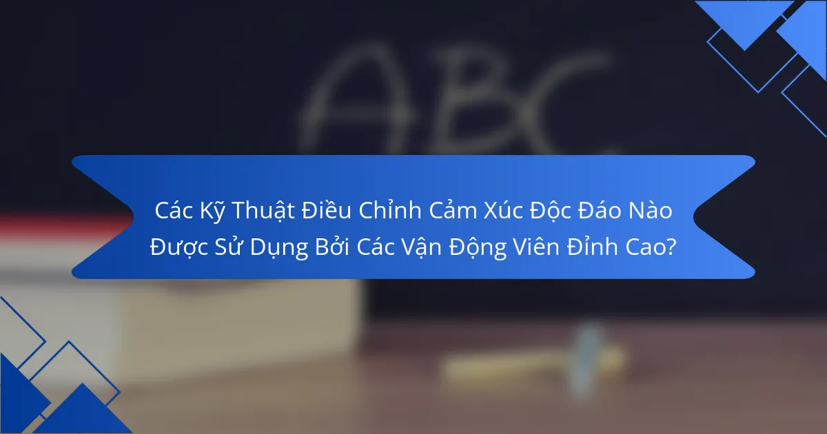 Các Kỹ Thuật Điều Chỉnh Cảm Xúc Độc Đáo Nào Được Sử Dụng Bởi Các Vận Động Viên Đỉnh Cao?