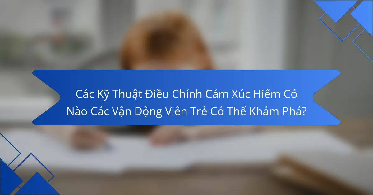Các Kỹ Thuật Điều Chỉnh Cảm Xúc Hiếm Có Nào Các Vận Động Viên Trẻ Có Thể Khám Phá?