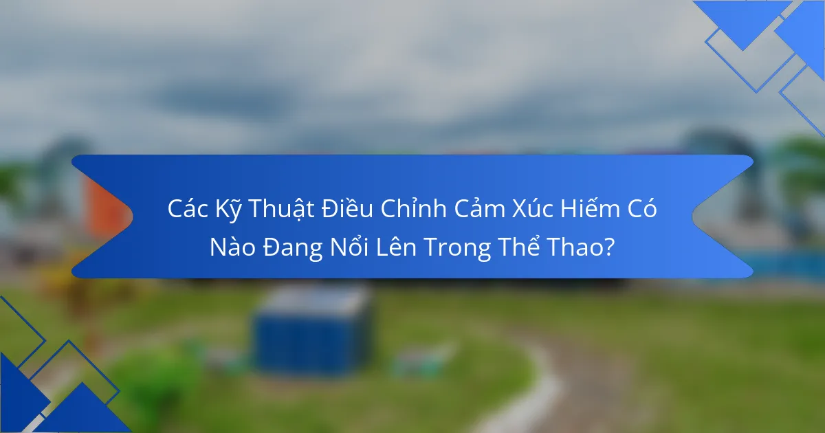Các Kỹ Thuật Điều Chỉnh Cảm Xúc Hiếm Có Nào Đang Nổi Lên Trong Thể Thao?