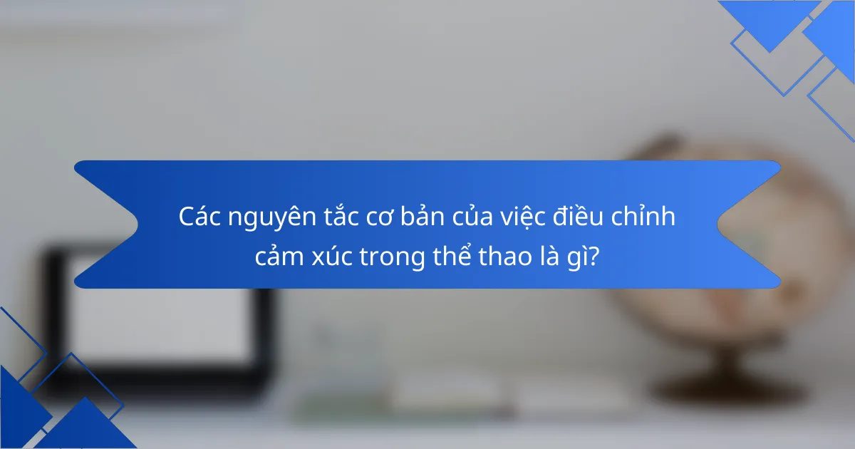 Các nguyên tắc cơ bản của việc điều chỉnh cảm xúc trong thể thao là gì?