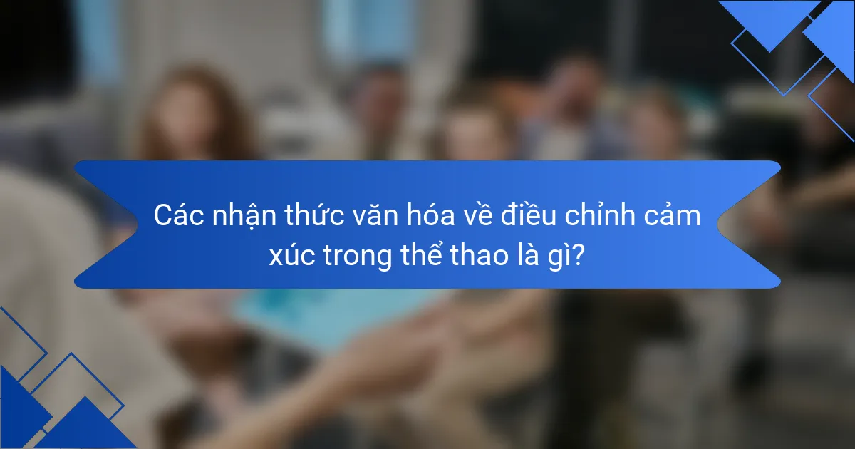 Các nhận thức văn hóa về điều chỉnh cảm xúc trong thể thao là gì?