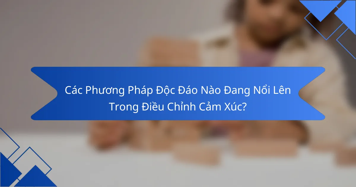 Các Phương Pháp Độc Đáo Nào Đang Nổi Lên Trong Điều Chỉnh Cảm Xúc?