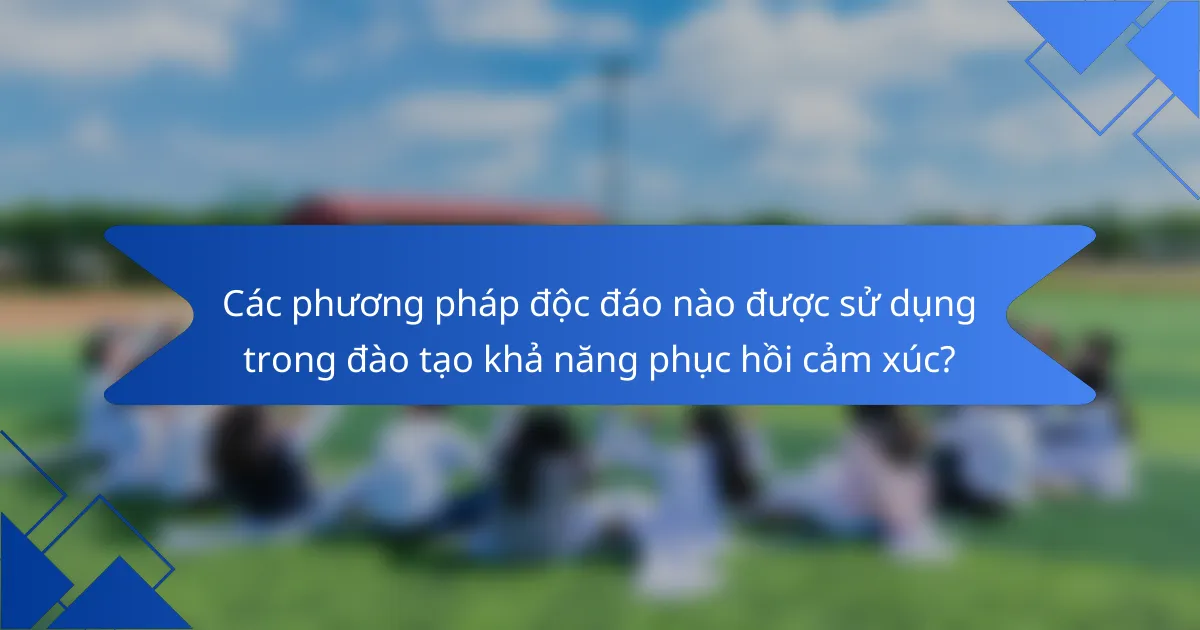 Các phương pháp độc đáo nào được sử dụng trong đào tạo khả năng phục hồi cảm xúc?