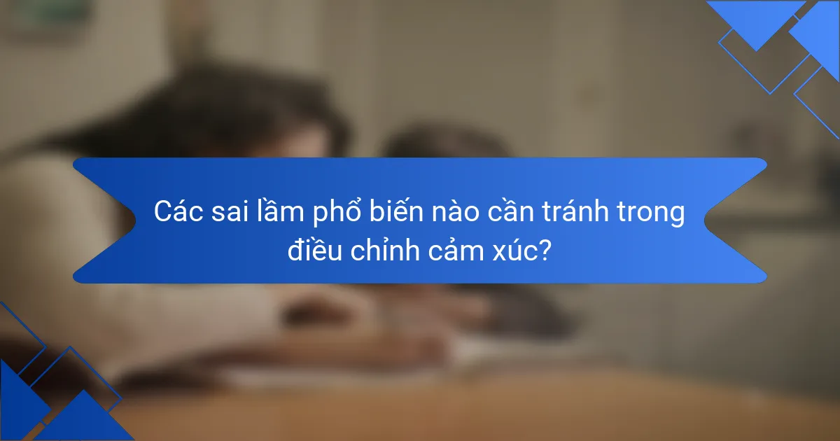 Các sai lầm phổ biến nào cần tránh trong điều chỉnh cảm xúc?