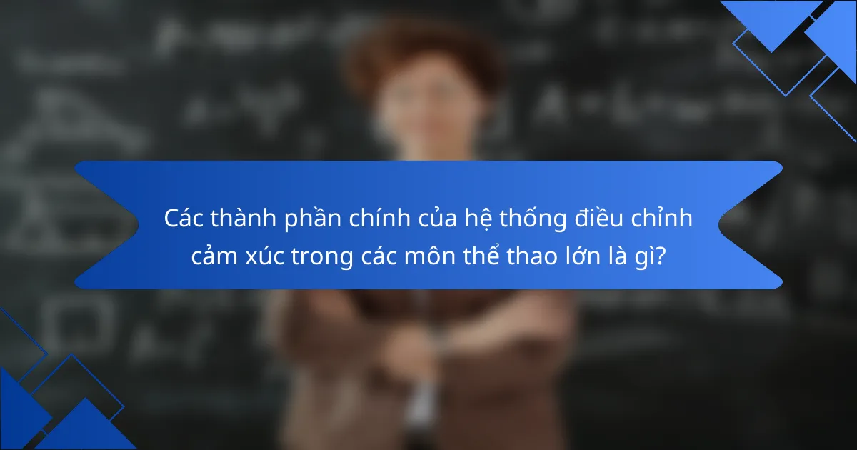 Các thành phần chính của hệ thống điều chỉnh cảm xúc trong các môn thể thao lớn là gì?
