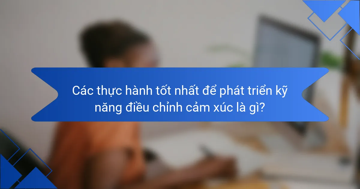 Các thực hành tốt nhất để phát triển kỹ năng điều chỉnh cảm xúc là gì?