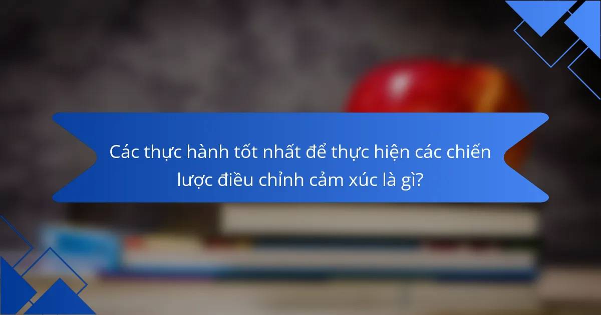 Các thực hành tốt nhất để thực hiện các chiến lược điều chỉnh cảm xúc là gì?