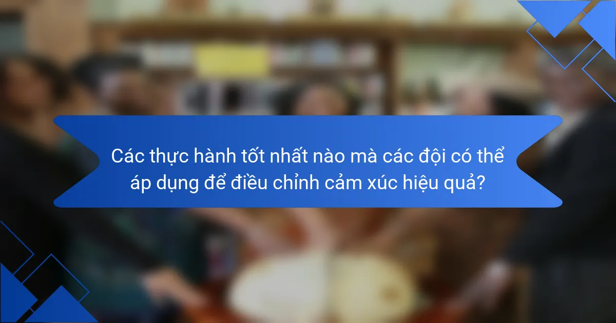 Các thực hành tốt nhất nào mà các đội có thể áp dụng để điều chỉnh cảm xúc hiệu quả?