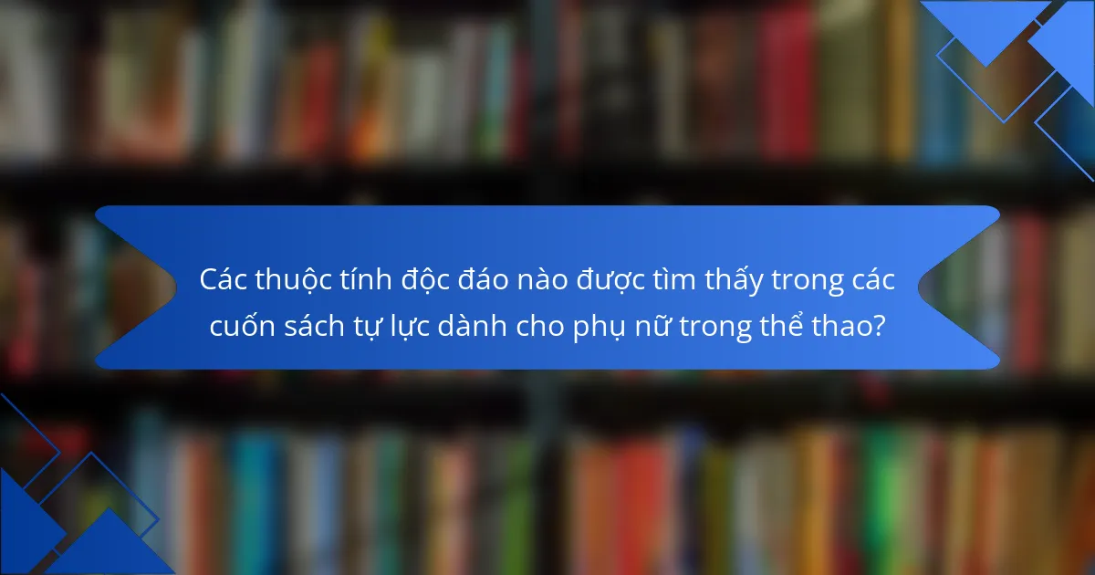 Các thuộc tính độc đáo nào được tìm thấy trong các cuốn sách tự lực dành cho phụ nữ trong thể thao?