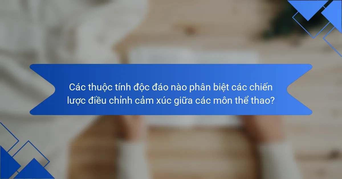 Các thuộc tính độc đáo nào phân biệt các chiến lược điều chỉnh cảm xúc giữa các môn thể thao?