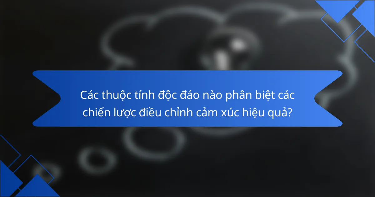 Các thuộc tính độc đáo nào phân biệt các chiến lược điều chỉnh cảm xúc hiệu quả?