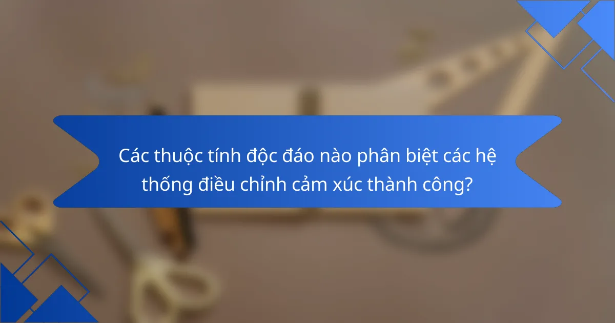 Các thuộc tính độc đáo nào phân biệt các hệ thống điều chỉnh cảm xúc thành công?