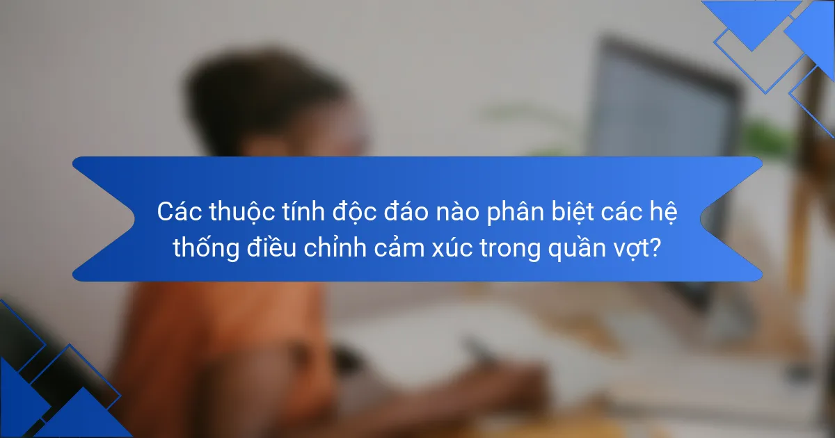 Các thuộc tính độc đáo nào phân biệt các hệ thống điều chỉnh cảm xúc trong quần vợt?