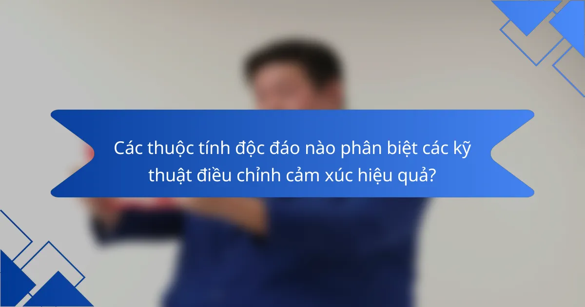 Các thuộc tính độc đáo nào phân biệt các kỹ thuật điều chỉnh cảm xúc hiệu quả?