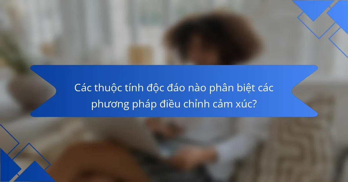 Các thuộc tính độc đáo nào phân biệt các phương pháp điều chỉnh cảm xúc?