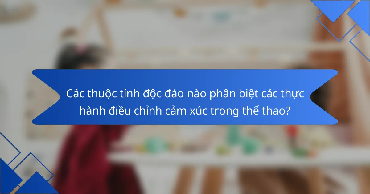 Các thuộc tính độc đáo nào phân biệt các thực hành điều chỉnh cảm xúc trong thể thao?