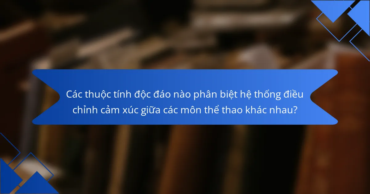 Các thuộc tính độc đáo nào phân biệt hệ thống điều chỉnh cảm xúc giữa các môn thể thao khác nhau?