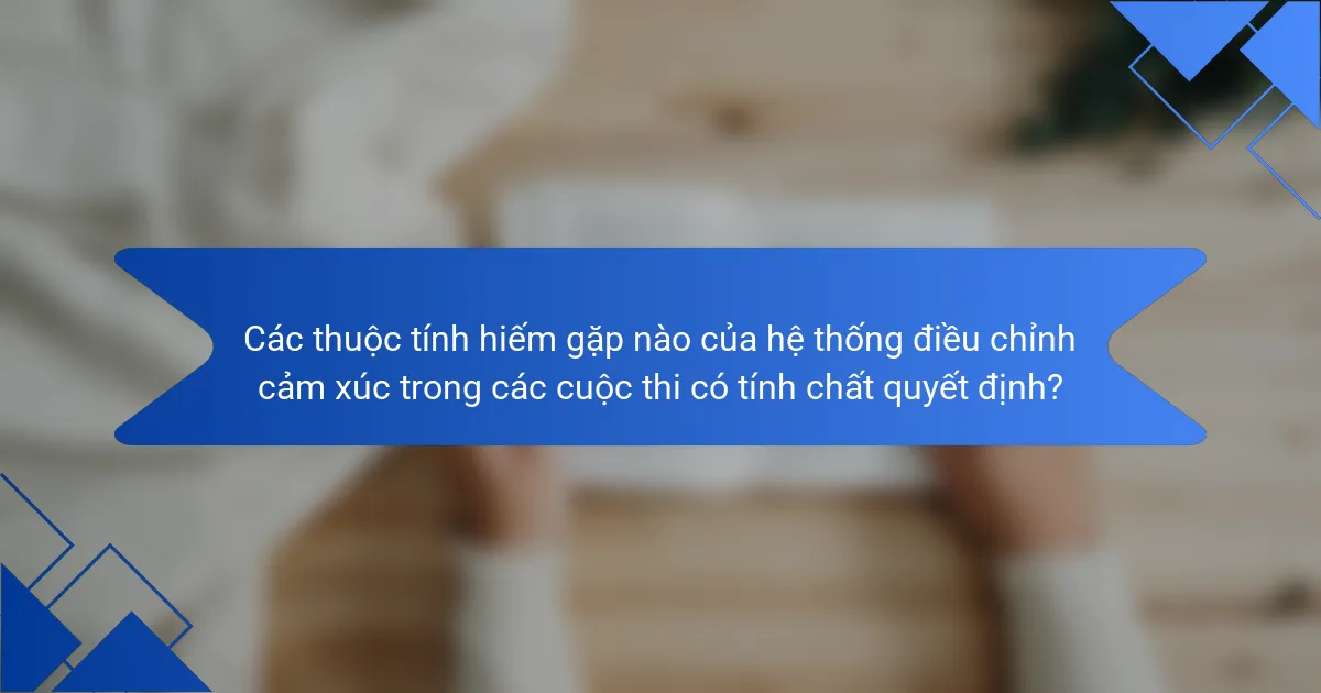 Các thuộc tính hiếm gặp nào của hệ thống điều chỉnh cảm xúc trong các cuộc thi có tính chất quyết định?
