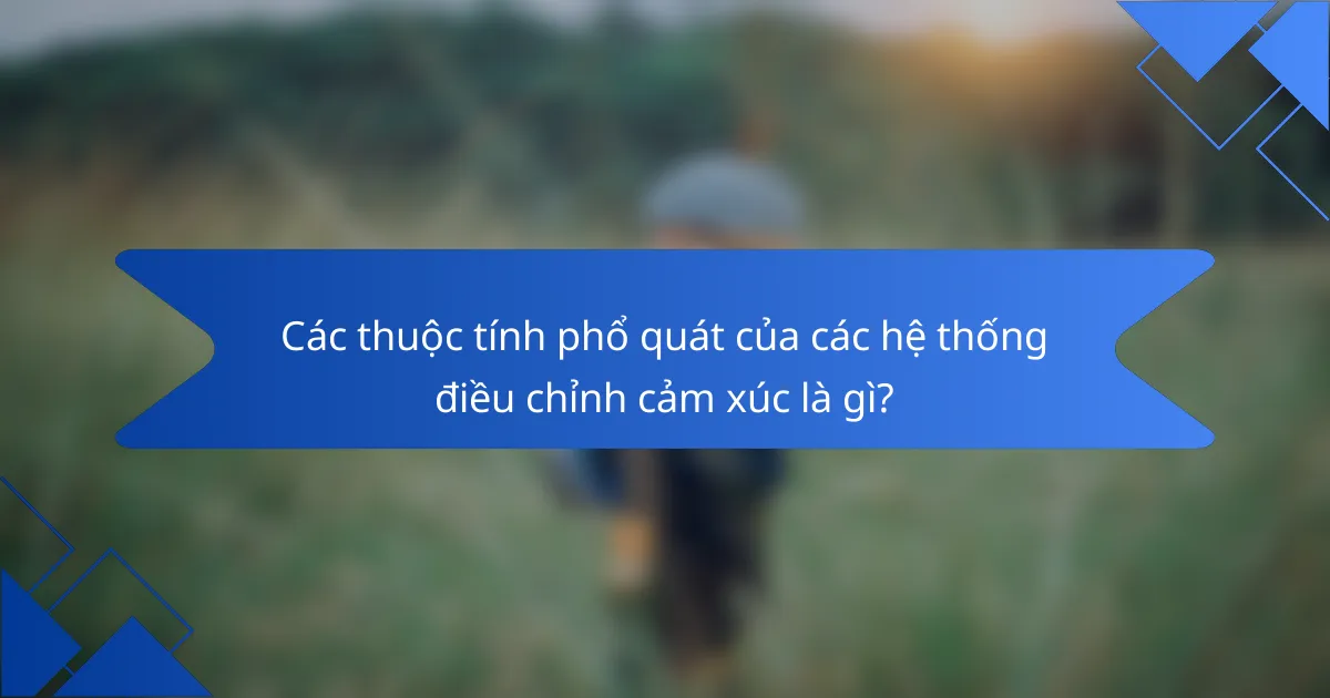 Các thuộc tính phổ quát của các hệ thống điều chỉnh cảm xúc là gì?