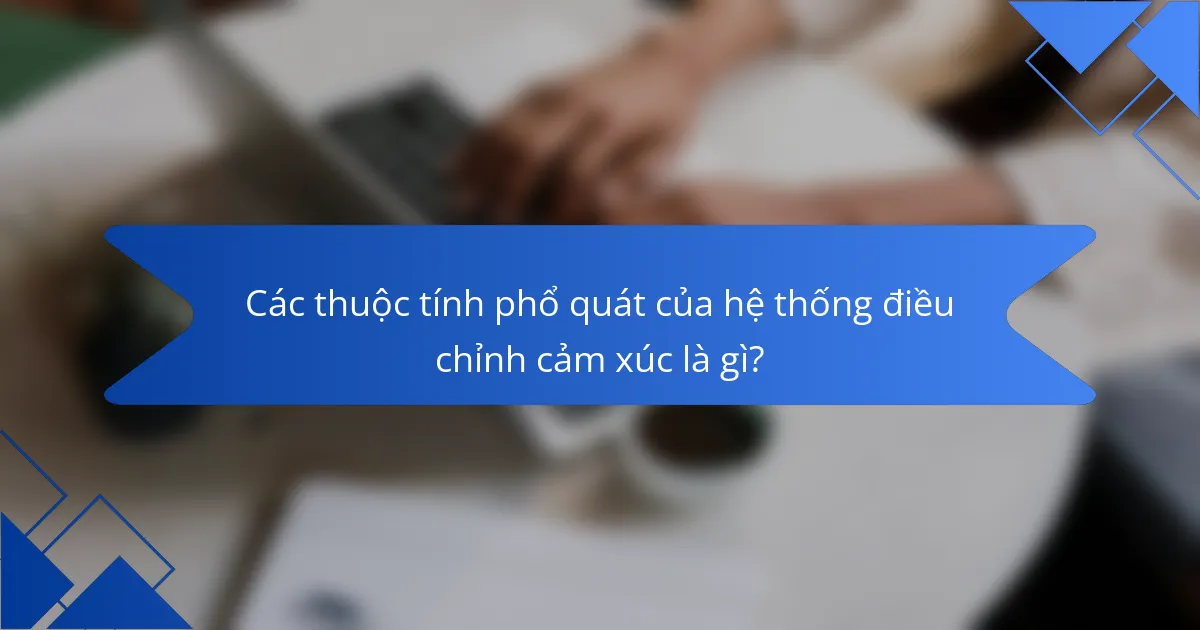 Các thuộc tính phổ quát của Hệ thống Điều chỉnh Cảm xúc là gì?