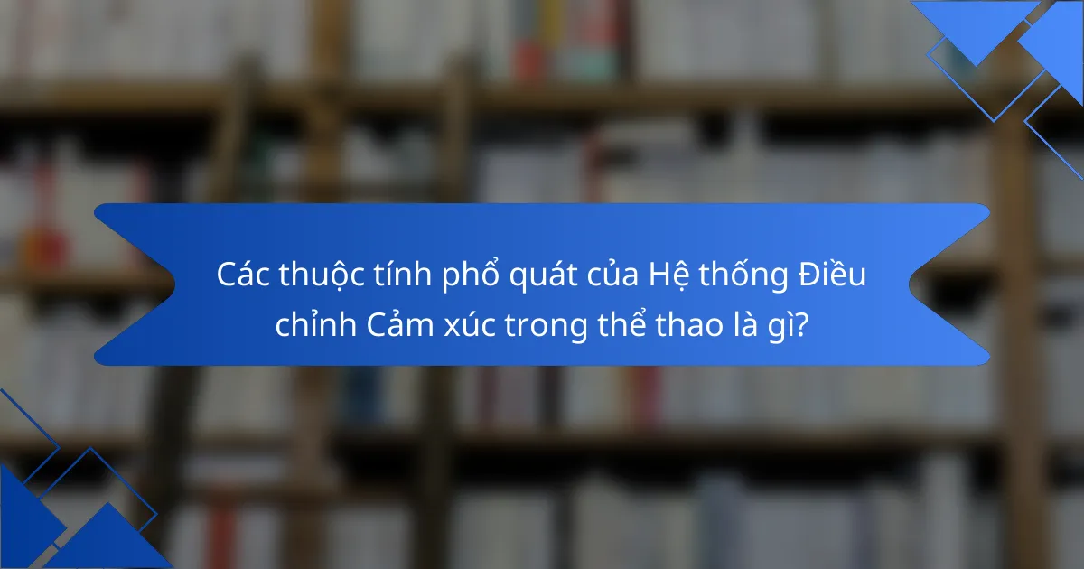 Các thuộc tính phổ quát của Hệ thống Điều chỉnh Cảm xúc trong thể thao là gì?