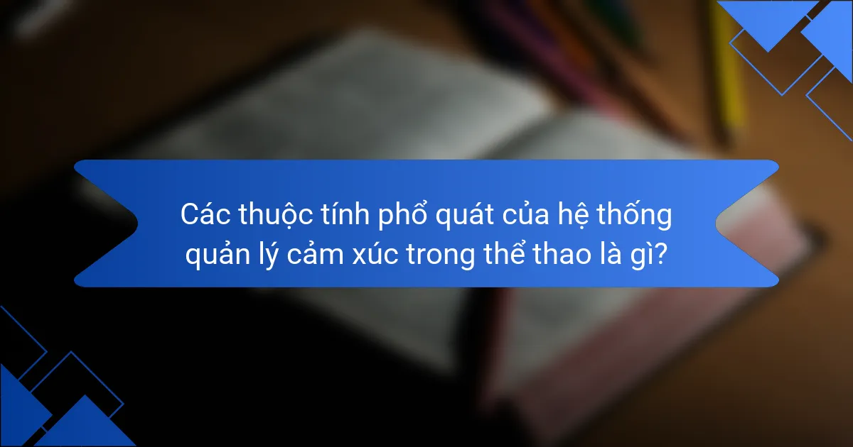 Các thuộc tính phổ quát của hệ thống quản lý cảm xúc trong thể thao là gì?