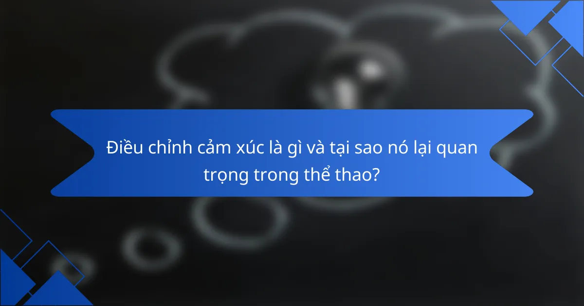 Điều chỉnh cảm xúc là gì và tại sao nó lại quan trọng trong thể thao?
