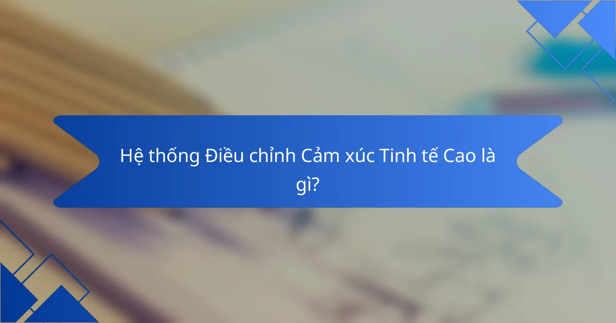 Hệ thống Điều chỉnh Cảm xúc Tinh tế Cao là gì?
