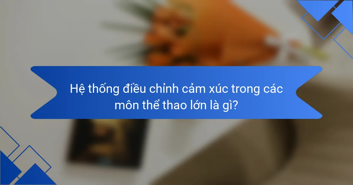 Hệ thống điều chỉnh cảm xúc trong các môn thể thao lớn là gì?